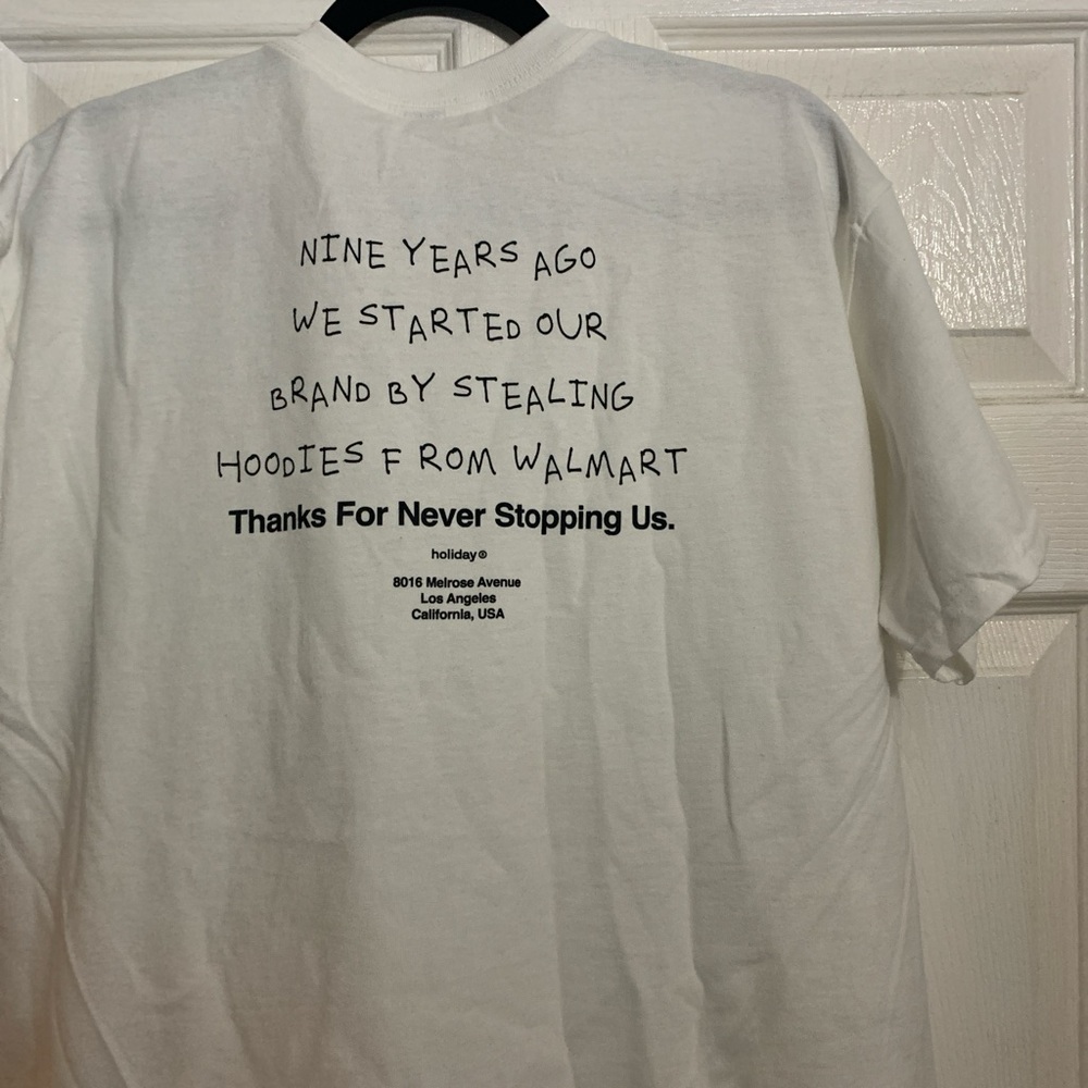 Holiday Cream Crewneck T-Shirt - “Stolen From Walmart”